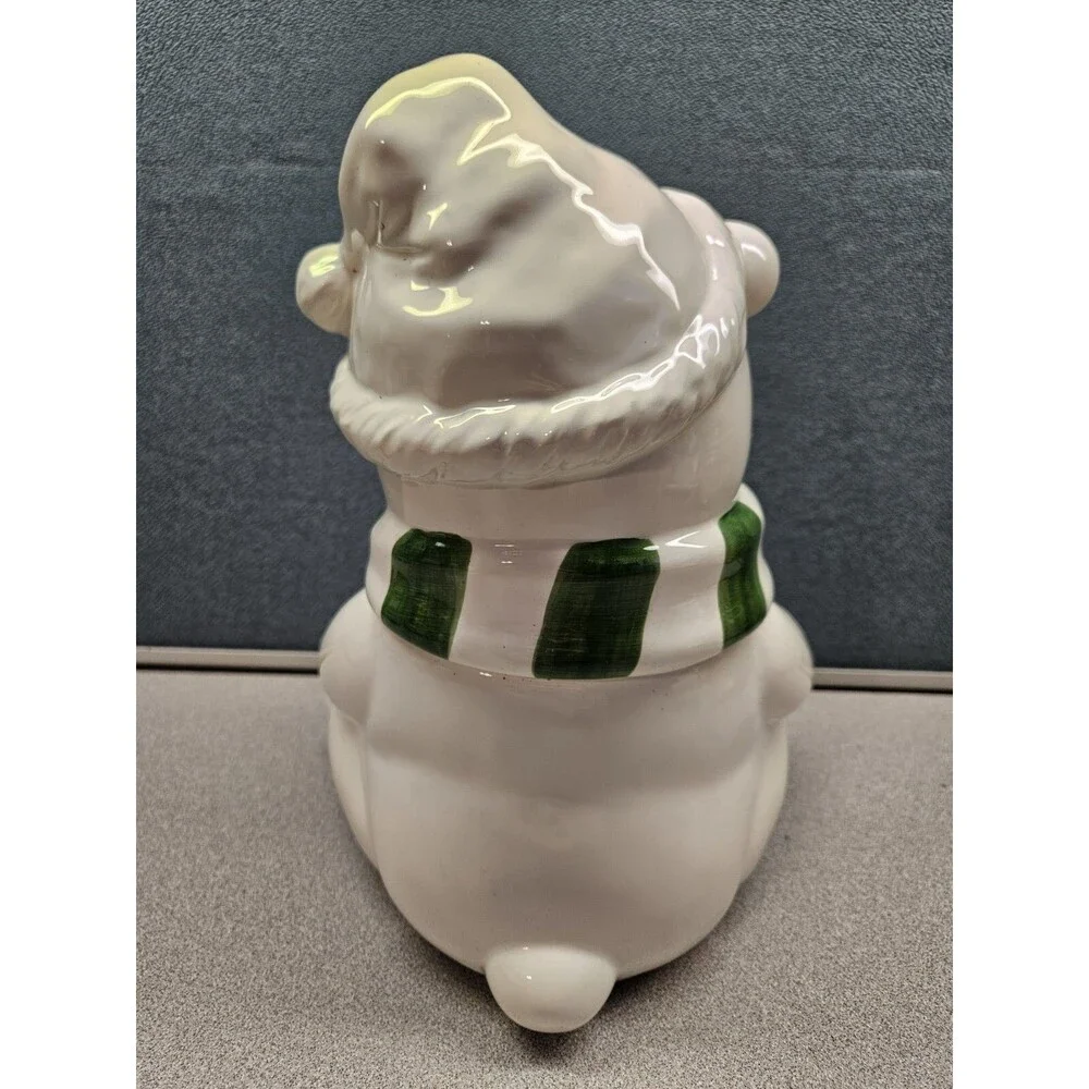 Vintage 1991 Home Interiors by Homco White Polar Bear Cookie Jar w/ Teddy Bear